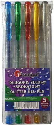 Hasta Długopisy Żelowe Brokatowe 5 Kolorów