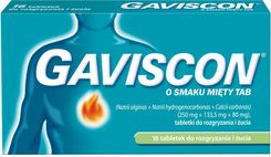 Lek na trawienie Gaviscon lek na zgagę refluks tabletki 16 szt smak miętowy - zdjęcie 1