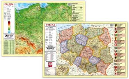 Ekograf Podkładka Na Biurko. Mapa Fizyczno-Administracyjna Polska