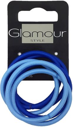 Glamour Gumki Do Włosów Bez Metalu Niebieskie 6Szt