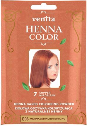 Venita Henna Color ziołowa odżywka koloryzująca z naturalnej henny 7 Miedziany 30 g