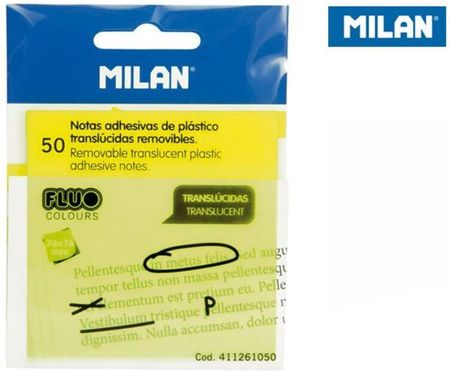 Milan Karteczki Samoprzylepne Fluo Przezroczyste 76XMm Żółte 50 K