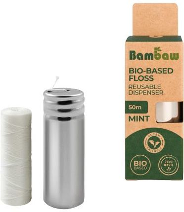 Bambaw Wegańska Nić Dentystyczna Pojemniczek + 50M