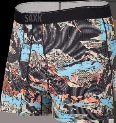 Saxx Bokserki Męskie Quest Boxer Brief Fly Black Mountainscape