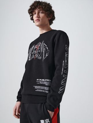 Cropp - Bluza Z Nadrukiem Cyberpunk 2077 - Czarny - Ceny i