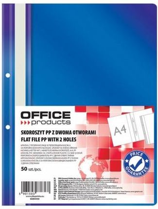 Office Products Skoroszyt Products Pp A4 2 Otwory 100 170Mikr. Wpinany Granatowy 50szt.