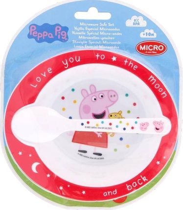 Peppa Pig Zestaw Naczyń Do Mikrofali (Miska + Łyżeczka)