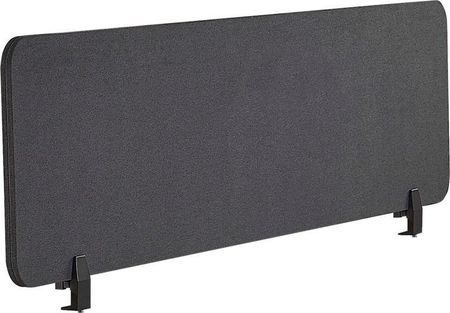 Beliani Przegroda na biurko ciemnoszara PET dźwiękochłonna tapicerka 130 x 40 cm WALLY
