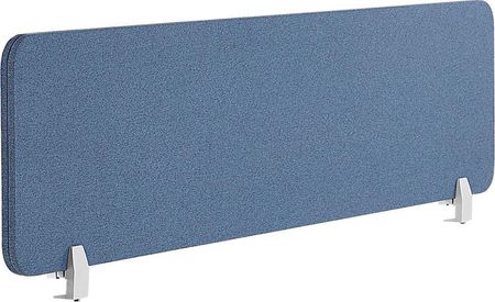 Beliani Przegroda na biurko niebieska PET dźwiękochłonna tapicerka 180 x 40 cm WALLY
