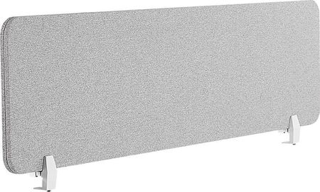 Beliani Przegroda na biurko jasnoszara PET dźwiękochłonna tapicerka 180 x 40 cm WALLY