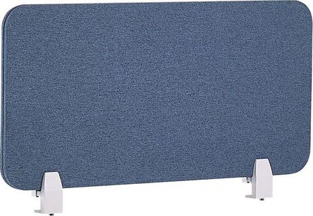 Beliani Przegroda na biurko niebieska PET dźwiękochłonna tapicerka 80 x 40 cm WALLY
