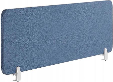Beliani Przegroda na biurko niebieska PET dźwiękochłonna tapicerka 130 x 40 cm WALLY