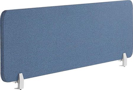 Beliani Przegroda na biurko niebieska PET dźwiękochłonna tapicerka 160 x 40 cm WALLY