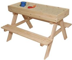 Zdjęcie 3Mtoys Drewniany stolik 2 ławki piaskownica + tablica - Golub-Dobrzyń