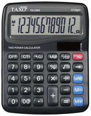 Taxo Graphic Kalkulator Na Biurko Tg-2562 Czarny 12-Pozycyjny
