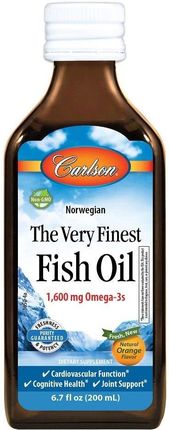 Carlson Labs The Very Finest Fish Oil Olej Rybny Pomarańcza 200 ml