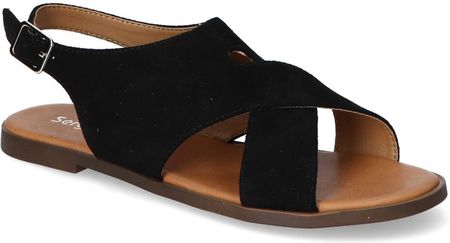 Sandały Sergio Leone SK060 Czarne zamsz