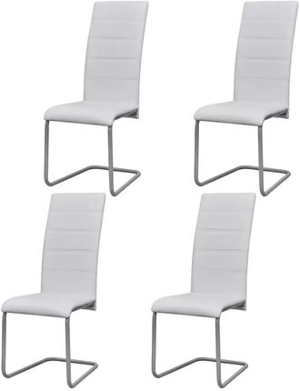 Krzesła Stołowe Wspornikowe 4szt. Białe Sztuczna Skóra 13452-242288
