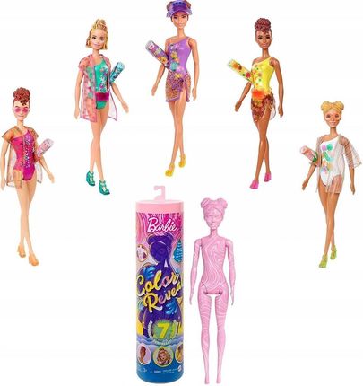 Barbie Color Reveal Lalka Kolorowa niespodzianka Wakacyjna GTR95