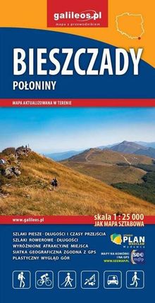 galileos.pl. Bieszczady. Połoniny. Mapa turystyczna 1:25 000