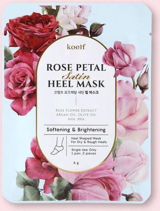 Petitfee & Koelf Rose Petal Satin Heel Mask Zmiękczająca maska ​​na pięty - 6 g / 2 szt