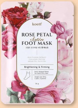 Petitfee & Koelf Rose Petal Satin Foot Mask Ujędrniająca maska ​​do stóp - 16 g / 2 szt