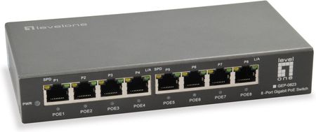 Levelone 8-Port Gigabit PoE Switch - 802.3at/af PoE - 120W - Gigabit Ethernet (10/100/1000) - Full duplex - Power over Ethernet (GEP0823)