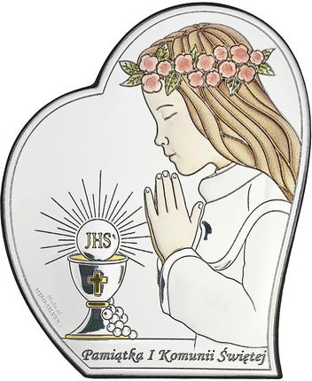 Obrazek Pamiątka I Komunii Świętej dziewczynka kolor | Rozmiar: 12x14.5 cm | SKU: VL841/2LCOL