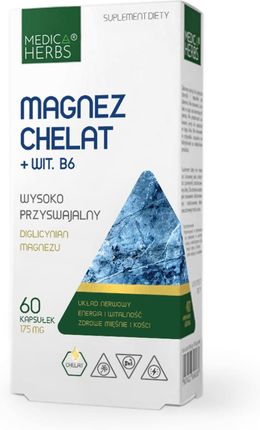 MEDICA HERBS Magnez Chelat + Wit. B6 60 kaps