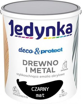 Jedynka Deco&Protect Drewno I Metal Mat Czarny 5L