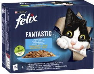 Felix Fantastic Karma dla kotów rybne smaki w galaretce 12x85g