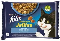 Felix Sensations Jellies Karma dla kotów smaki rybne w galaretce 4x85g