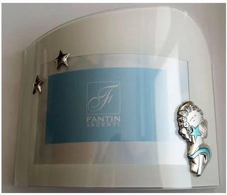 RAMKA SZKLANA NA ZDJĘCIE ANIOŁEK | ROZMIAR: 11.5X7.5 CM | KOLOR: NIEBIESKI | SKU: F782-30A