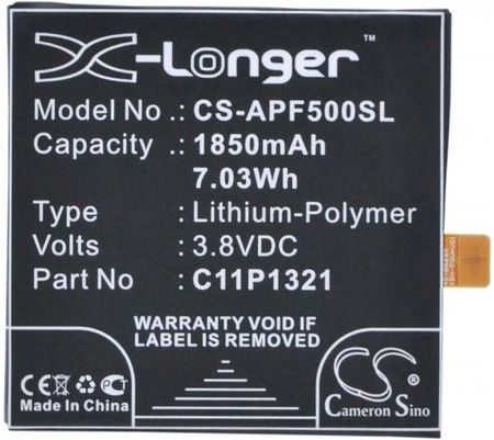 Cameron Sino Asus Padfone E C11P1321 1850Mah 7.03Wh Li-Polymer 3.8V (CSAPF500SL)