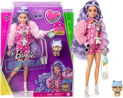 Zdjęcie Barbie Extra Moda Lalka Różowy komplet/Fioletowe włosy (GRN27/GXF08) - Nowe Brzesko