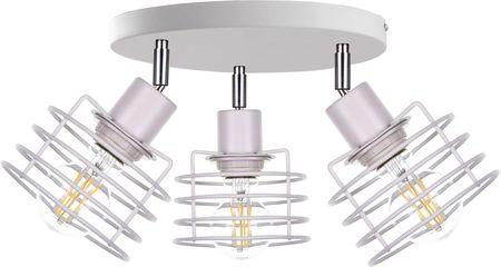 Ket Loftowa LAMPA sufitowa druciana OPRAWA regulowane reflektorki białe (KET318)