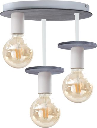 Ket Plafon LAMPA sufitowa okrągła OPRAWA metalowa loftowe OPRAWKI na żarówki szare (KET272)