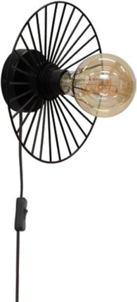 Britop Loftowa LAMPA ścienna ANTONELLA metalowa OPRAWA druciany kapelusz industrialny kinkiet czarny (289049104)