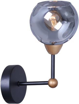 Polux Kinkiet LAMPA ścienna ASSARIA loftowa OPRAWA szklana kula czarna złota (316424)
