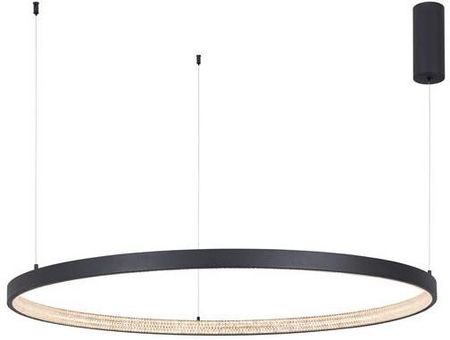 Mlamp Glamour LAMPA wisząca metalowa OPRAWA okrągły ZWIS LED 60W 3000K pierścień kryształki czarne (139865110)
