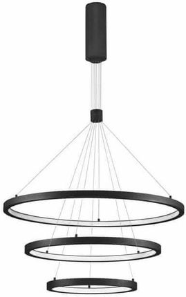 Mlamp Wisząca LAMPA loft EMPATIA okrągła OPRAWA metalowy ZWIS LED 108W 3000K pierścienie rings czarne (139173108)