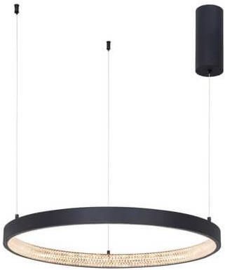 Mlamp Wisząca LAMPA glamour PRESTON metalowa OPRAWA pierścień ZWIS LED 37W 3000K z kryształkami czarny (139865160)