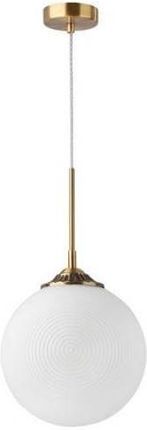 Mlamp Modernistyczna LAMPA wisząca ATHENA okrągła OPRAWA szklany ZWIS loftowy biały mosiądz (139191212)