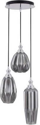 Mlamp LAMPA wisząca ZARLEY szklana OPRAWA glamour crystal zwis chrom szary (139066031)