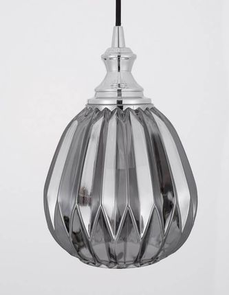 Mlamp LAMPA wisząca ZARLEY szklana OPRAWA zwis łezka chrom szara (139066101)