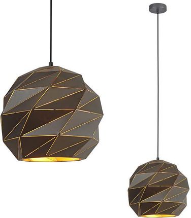 Italux Geometryczna LAMPA wisząca PALERMO PND-2424-1L-GR+GD metalowa OPRAWA zwis mozaika grafitowa (PND24241LGR+GD)