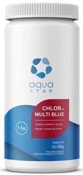 Aquastar Chlortix Multi Blue Tabletki 20g 1Kg Środek Do Długotrwałej Dezynfekcji Wody Basenowej Z Dodatkiem Niebieskiego Barwnika Aquast