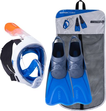 Subea Zestaw Do Snorkelingu Maska Easybreath + Płetwy Dla Dzieci Niebieski