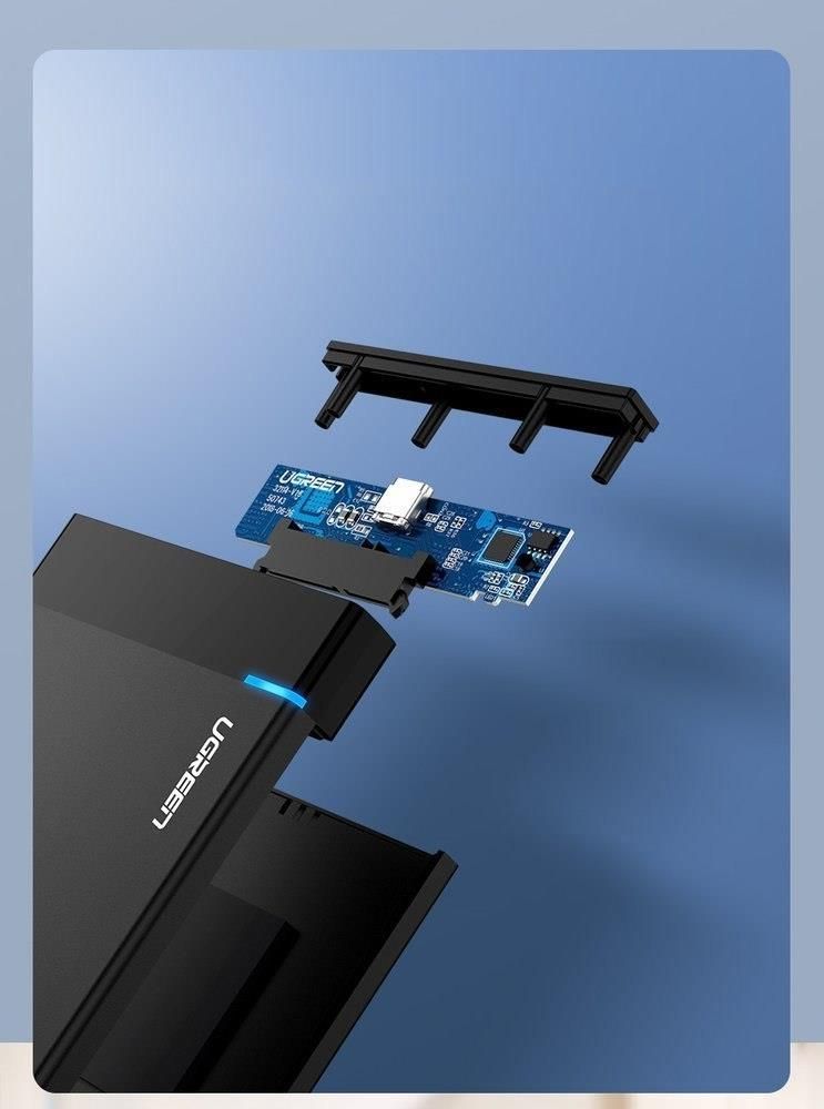Ugreen Kieszeń Na Dysk Hdd Ssd Obudowa Dysku Sata 2,5'' Usb 3.2 Gen 1 (5 Gbps) Usb Typ C + Kabel 0,5 M Czarny (Us221 50743) (US22150743) - zdjęcie 7 Ugreen Kieszeń Na Dysk Hdd Ssd Obudowa Dysku Sata 2,5'' Usb 3.2 Gen 1 (5 Gbps) Usb Typ C + Kabel 0,5 M Czarny (Us221 50743) (US22150743)