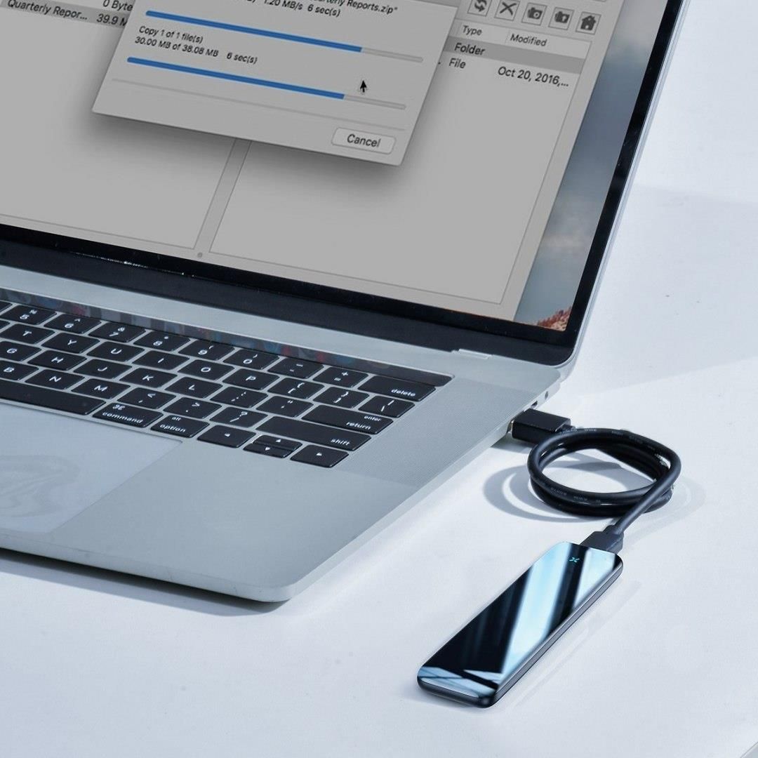 Baseus Obudowa dysku SSD M.2 Full Speed Series, USB-C, 5Gbps (szara) - zdjęcie 2 Baseus Obudowa dysku SSD M.2 Full Speed Series, USB-C, 5Gbps (szara)